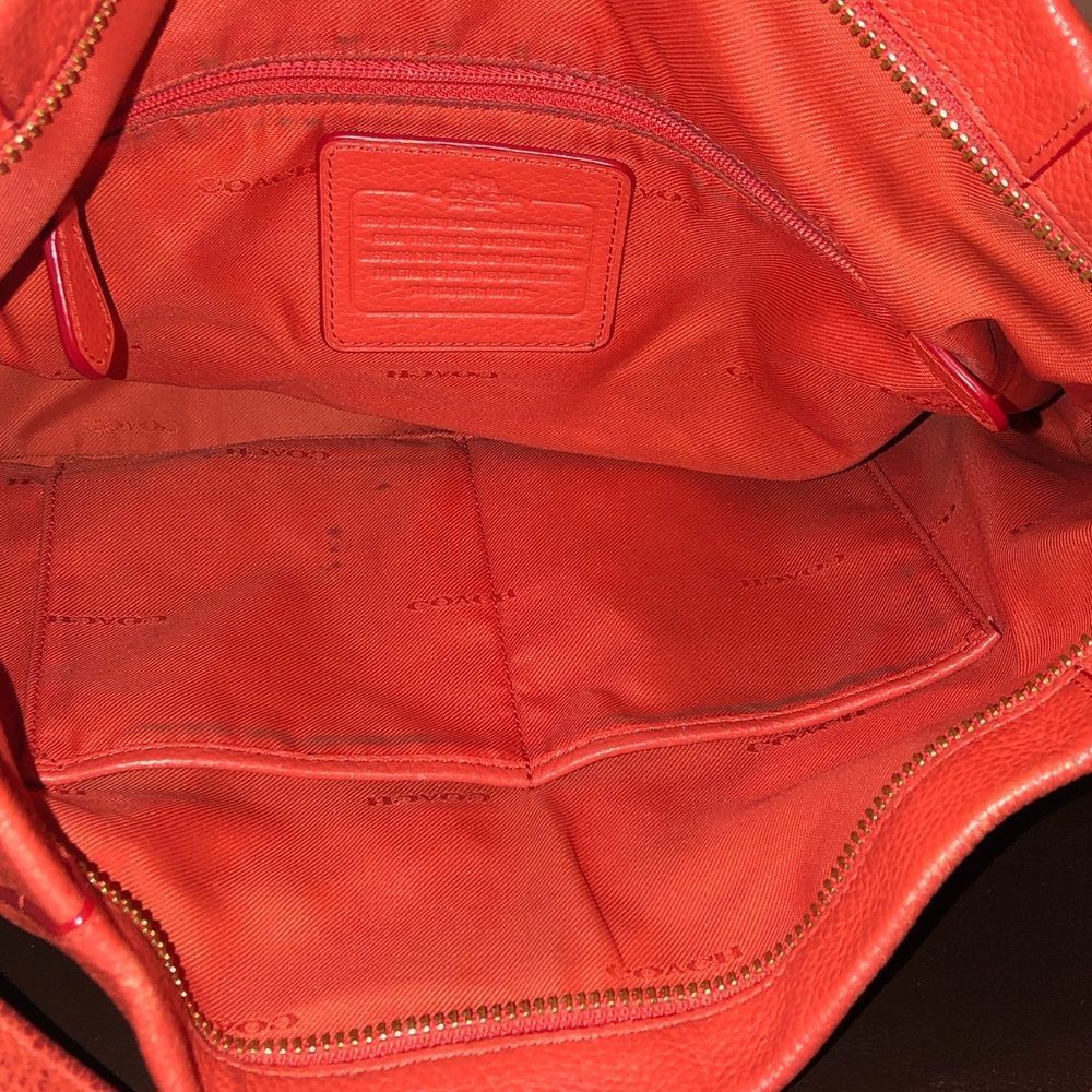 SOLD  COACH Vintage Orange Tangerine Crossbody Briefcase Shoulder Bag - Picture 11 of 16